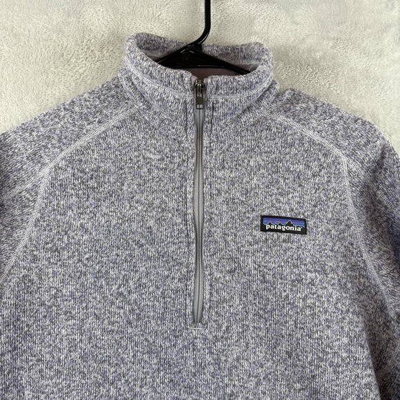 Patagonia Sweater Womens Medium Purple Better Sweater 1/4 Zip Fleece Pullover - Picture 3 of 11